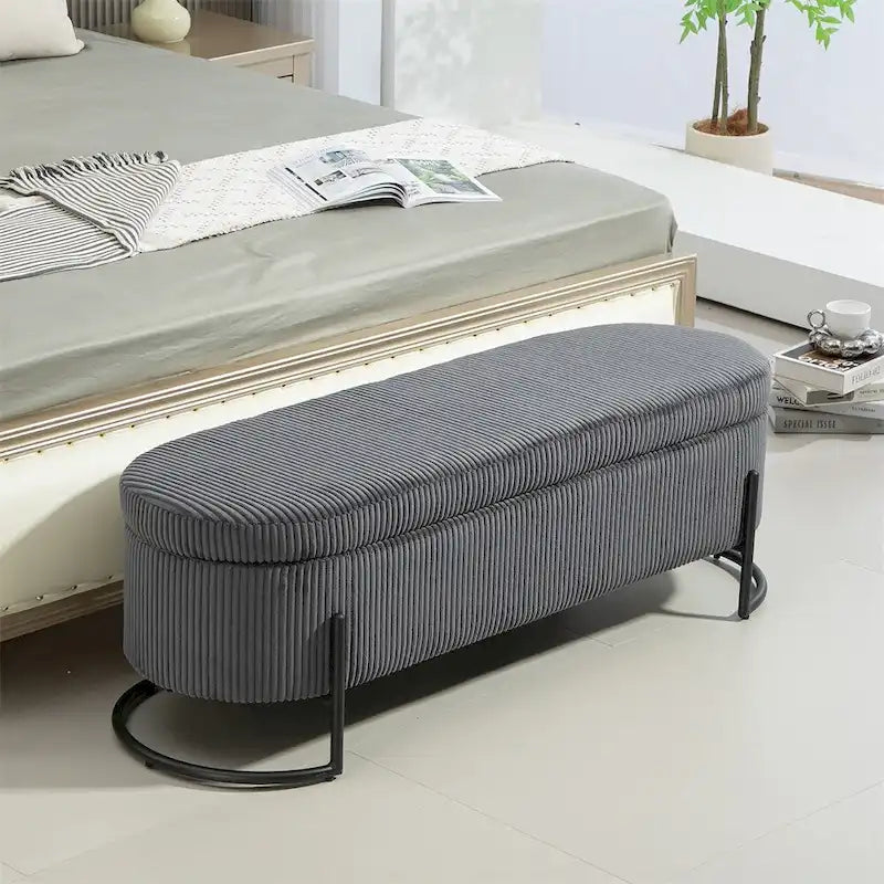 Storage Ottoman,Bedroom End Bench,Upholstered Fabric Storage Ottoman