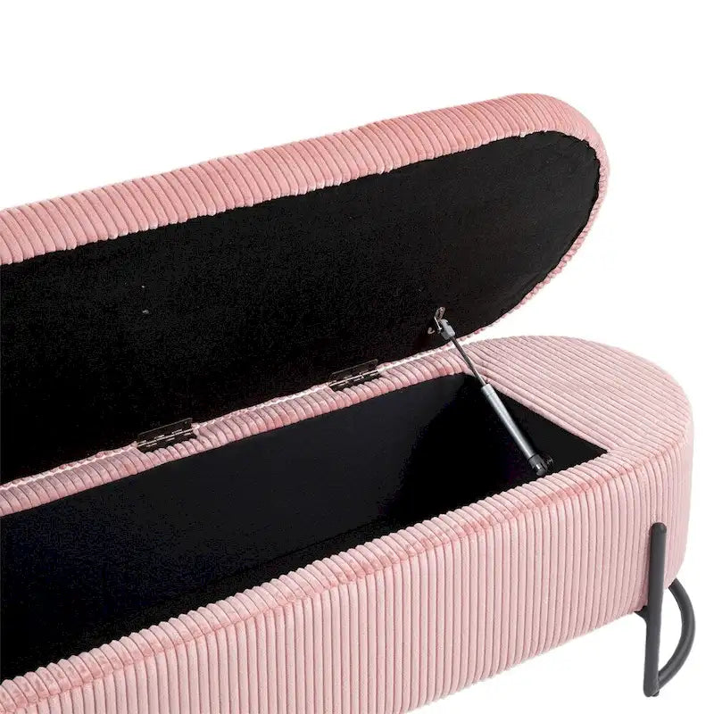 Storage Ottoman,Bedroom End Bench,Upholstered Fabric Storage Ottoman