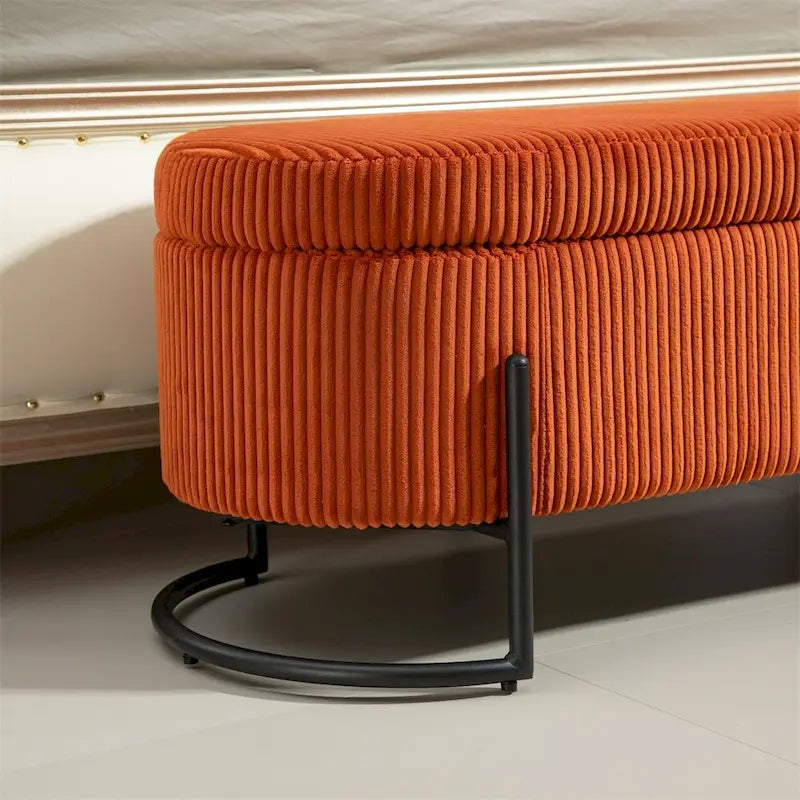 Storage Ottoman,Bedroom End Bench,Upholstered Fabric Storage Ottoman