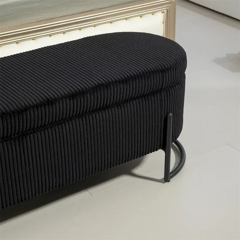 Storage Ottoman,Bedroom End Bench,Upholstered Fabric Storage Ottoman