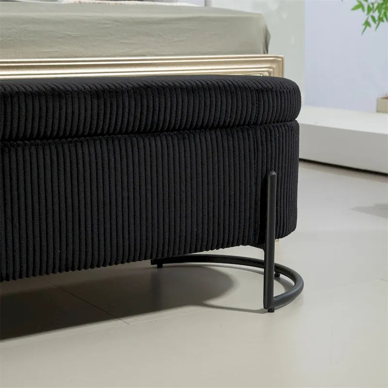 Storage Ottoman,Bedroom End Bench,Upholstered Fabric Storage Ottoman