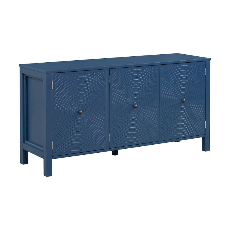 Credenza con ante decorate con motivo a spirale curva