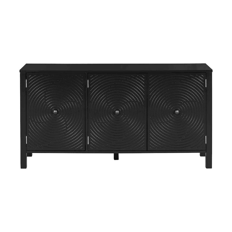 Credenza con ante decorate con motivo a spirale curva