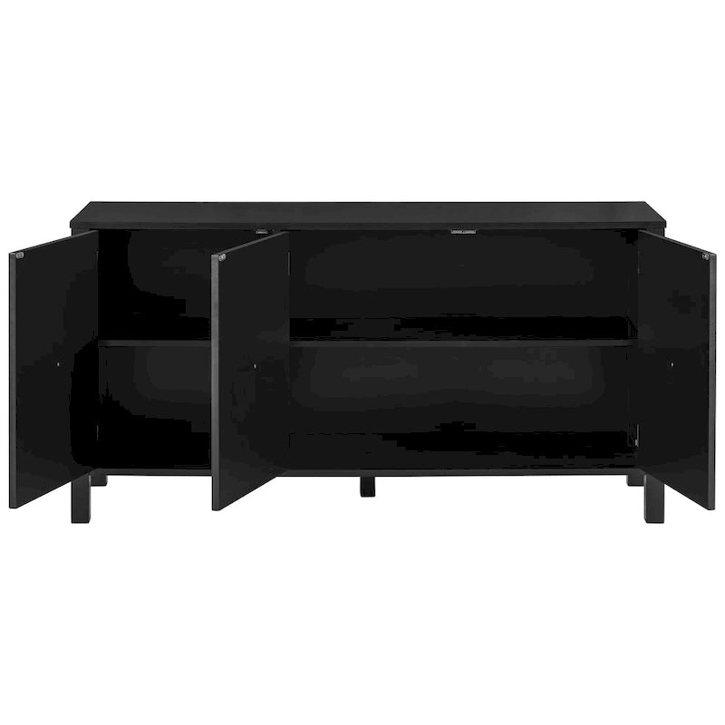 Credenza con ante decorate con motivo a spirale curva