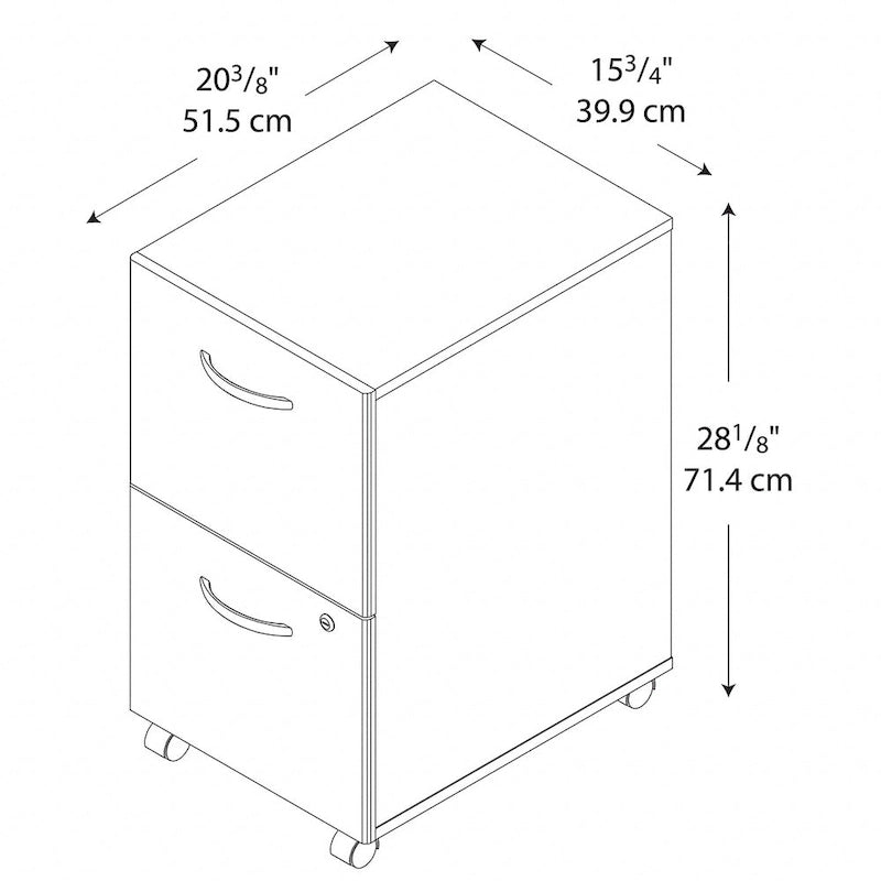 2 Drawer Mobile File Cabinet