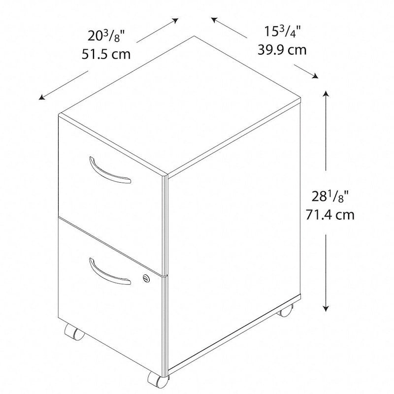 2 Drawer Mobile File Cabinet