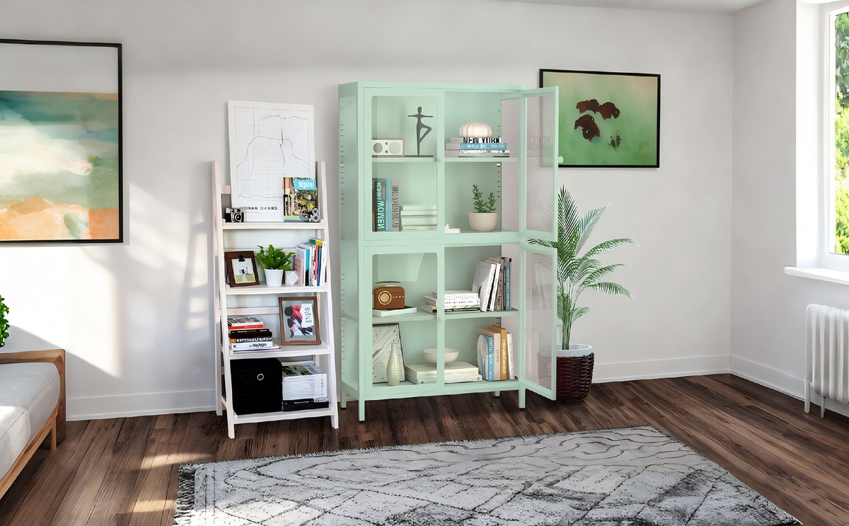 Glass storage cabinet