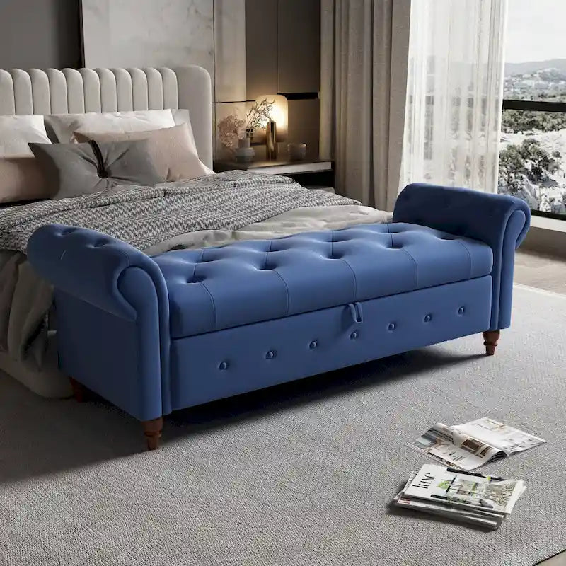 Tufted storage bench