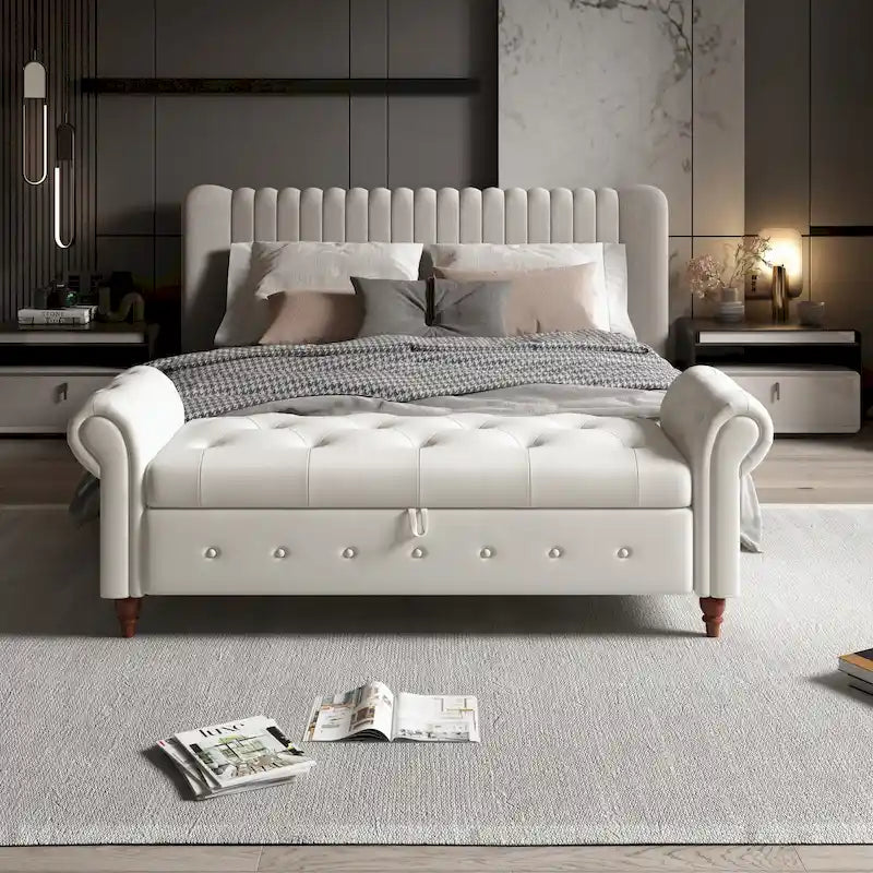 Tufted storage bench