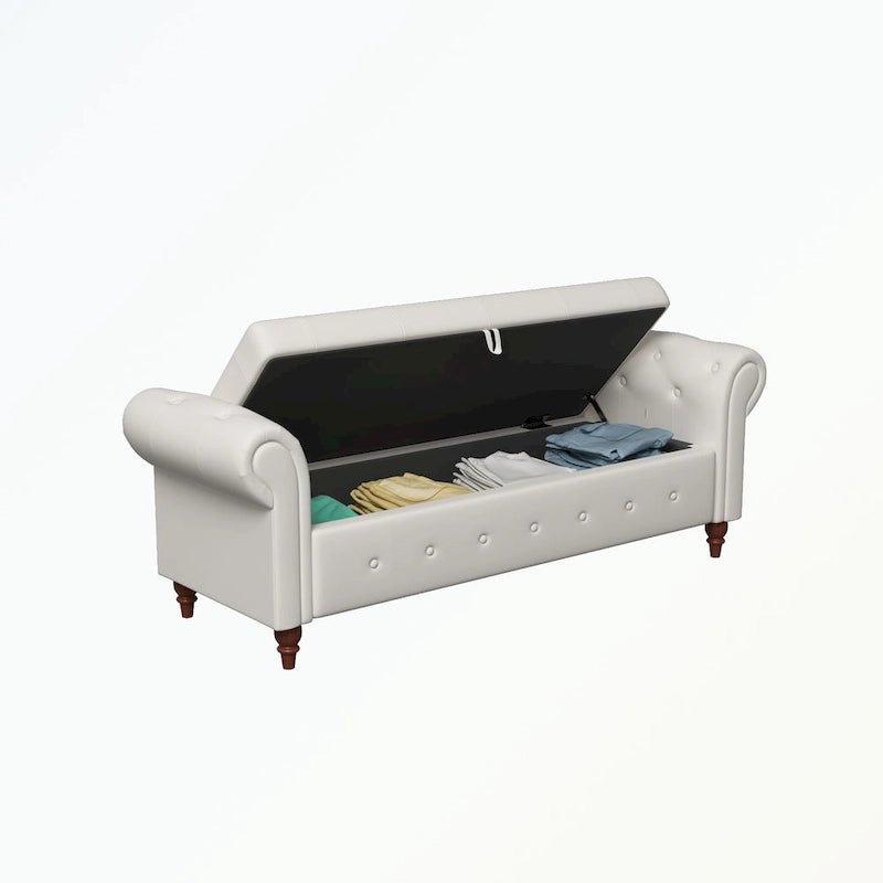 Tufted storage bench