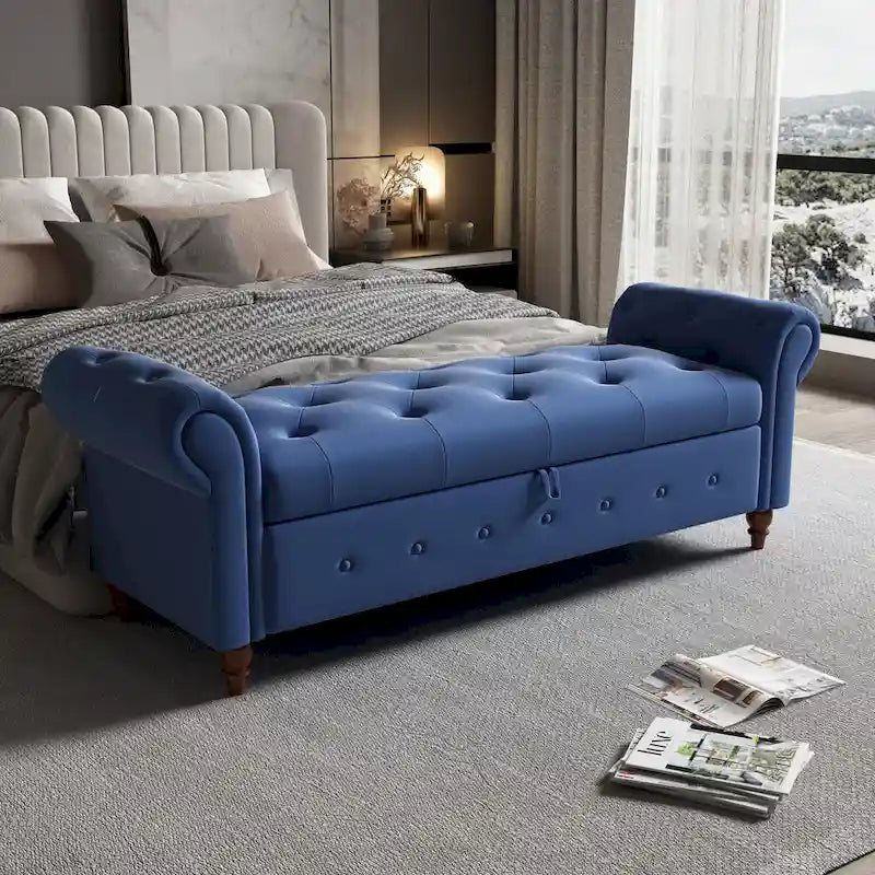 Tufted storage bench