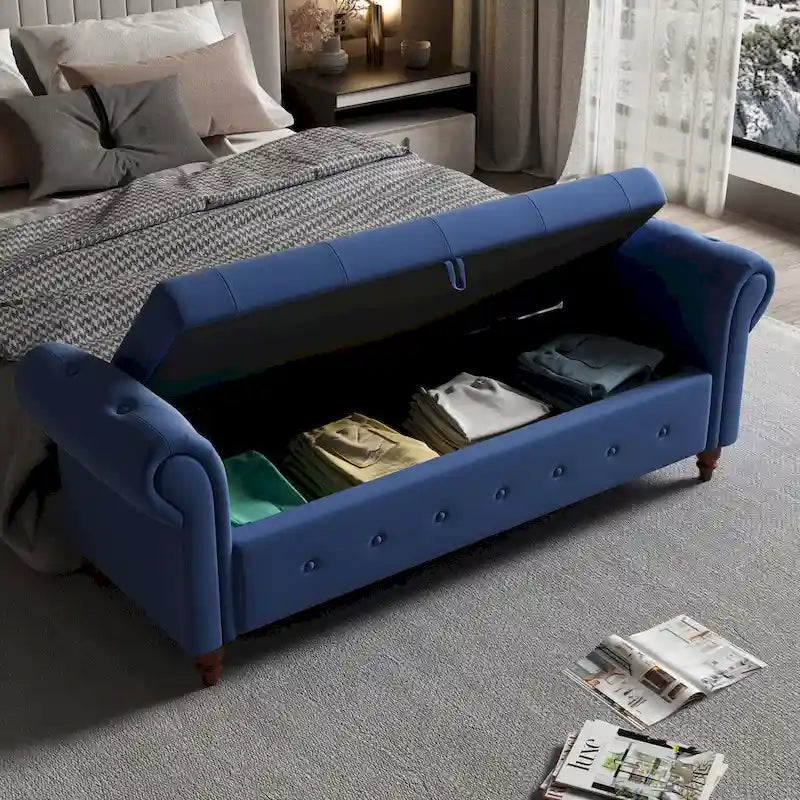 Tufted storage bench