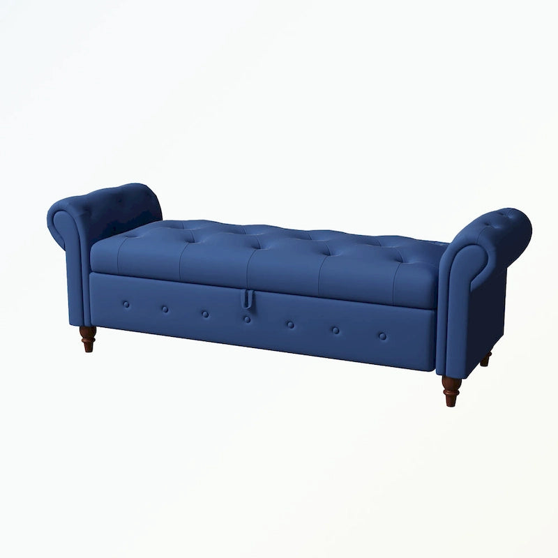 Tufted storage bench