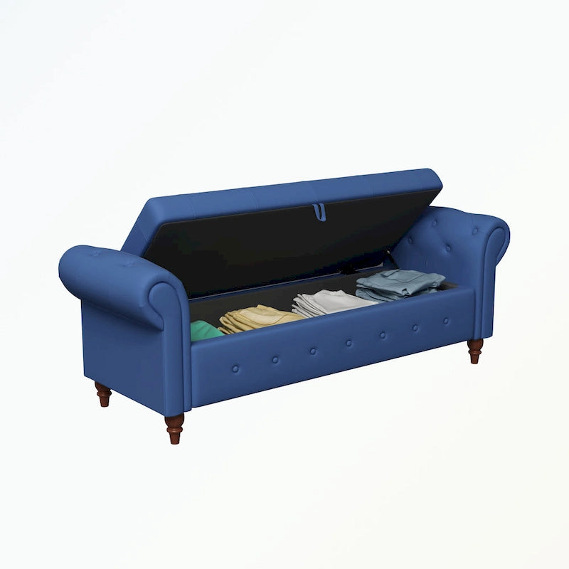 Tufted storage bench