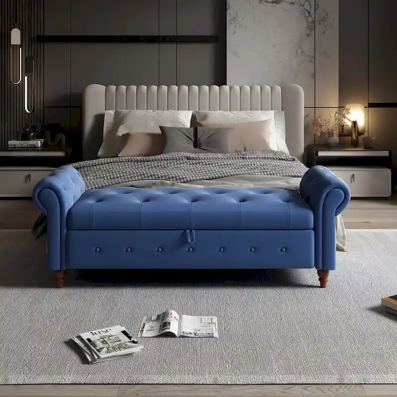 Tufted storage bench