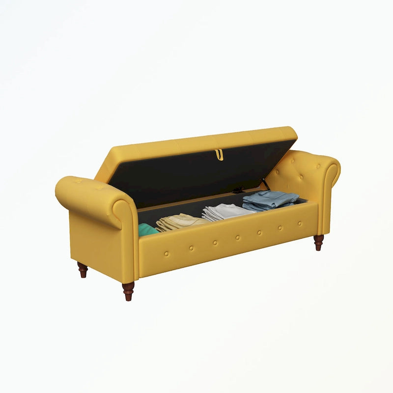 Tufted storage bench