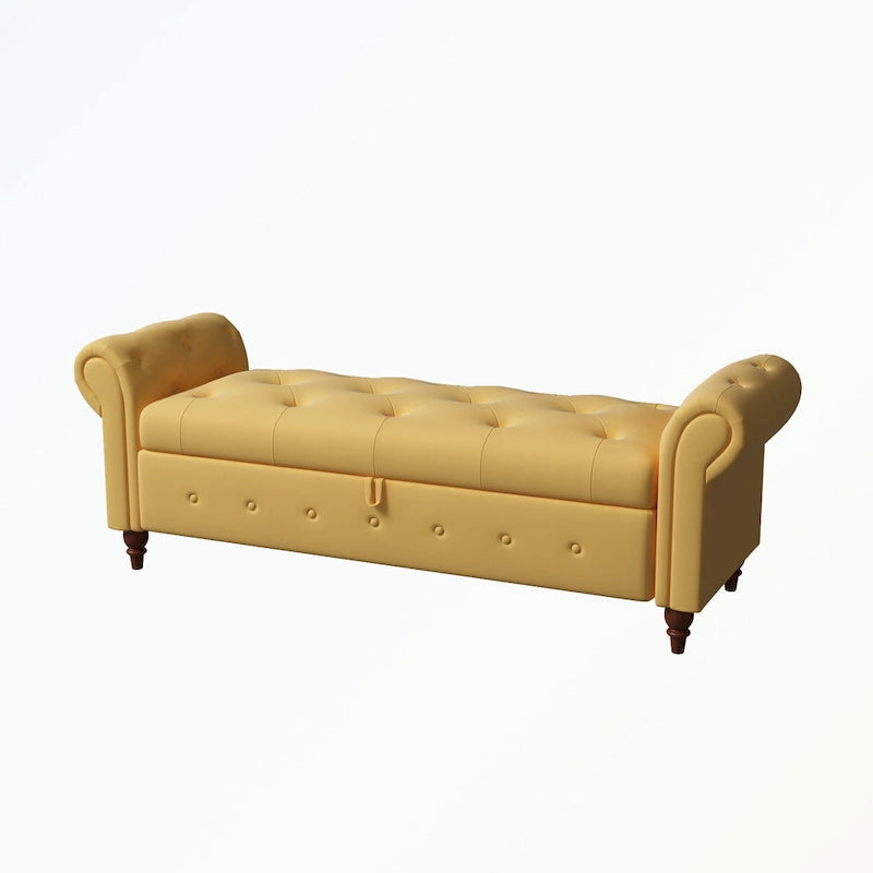 Tufted storage bench
