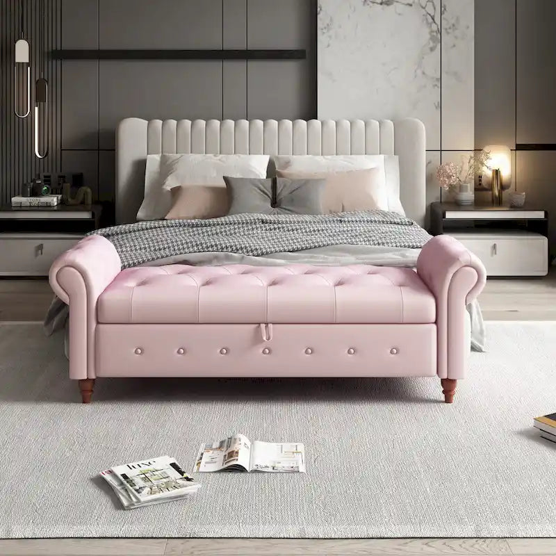 Tufted storage bench