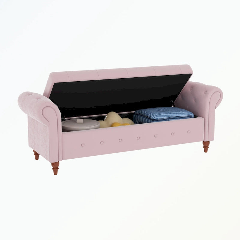 Tufted storage bench