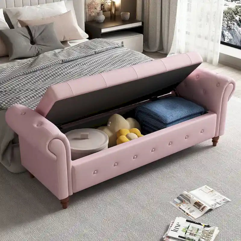 Tufted storage bench