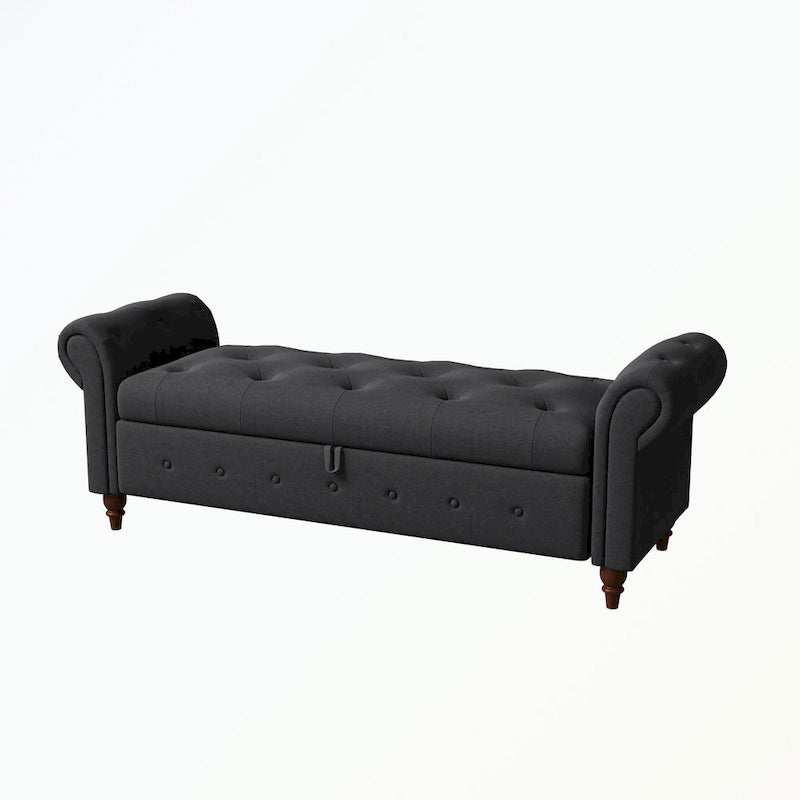 Tufted storage bench