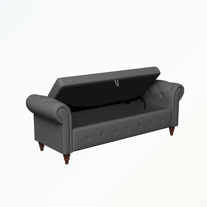 Tufted storage bench
