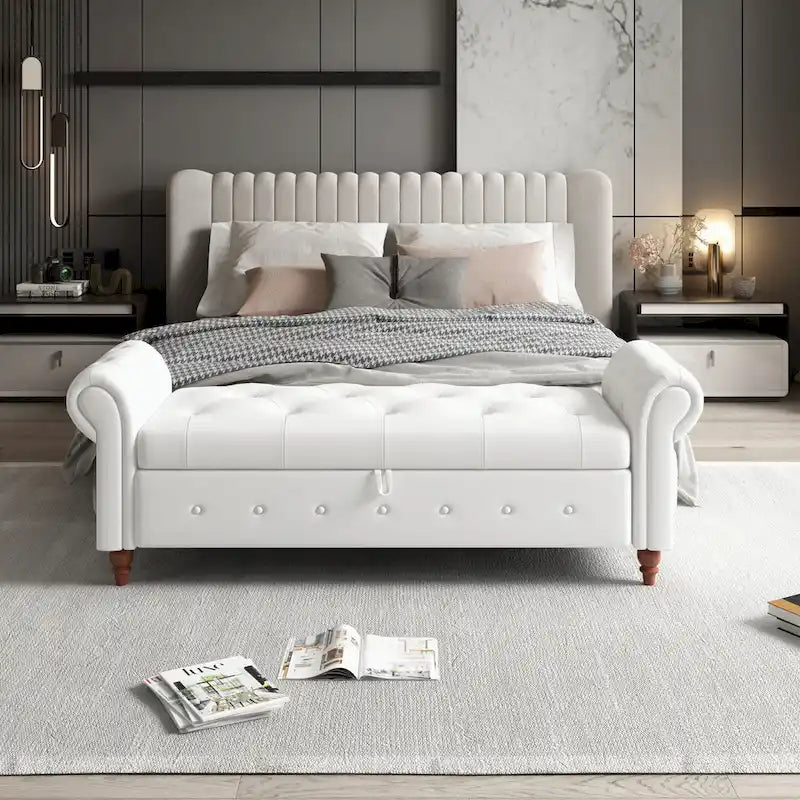 Tufted storage bench