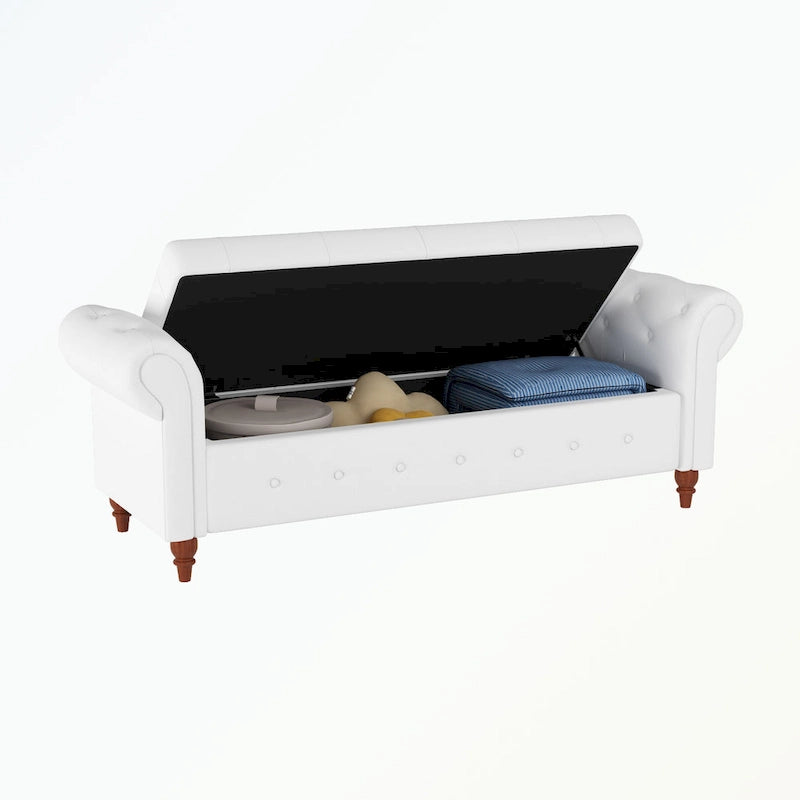 Tufted storage bench
