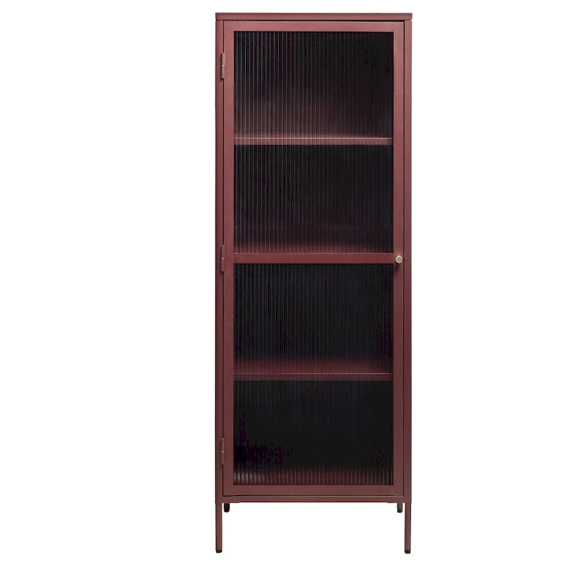 Moderne metalen vitrinekast met glas, 63"