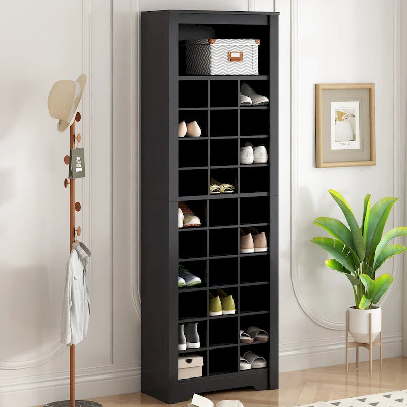 Grande armoire moderne autoportante à 30 casiers à chaussures