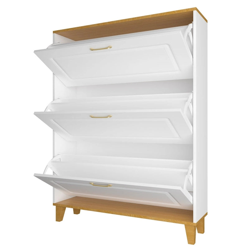 Wood 3-Drawer Entryway Shoe Cabinet