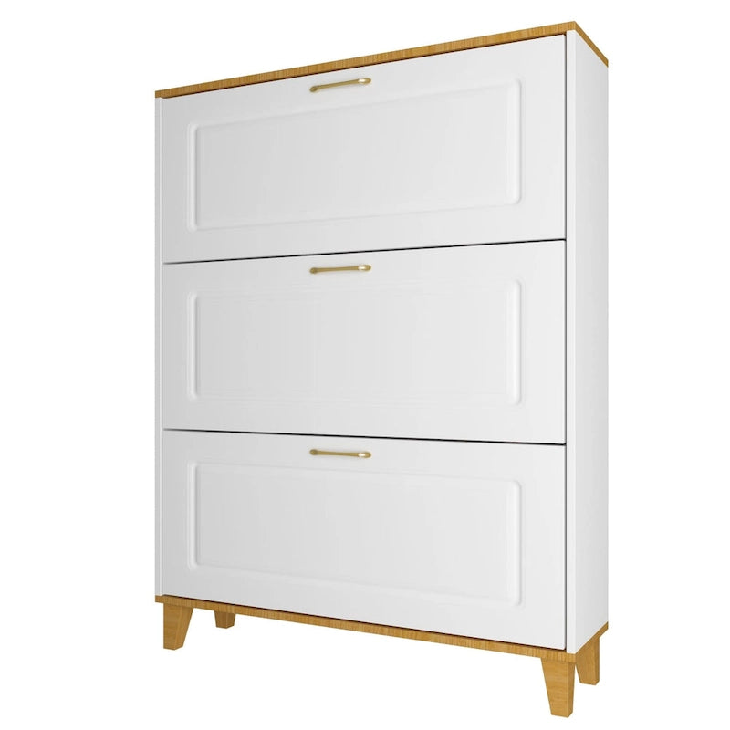 Wood 3-Drawer Entryway Shoe Cabinet