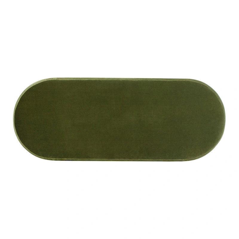 49" Boucle Faux Sherpa Upholstered Tufted Oval Storage Bench