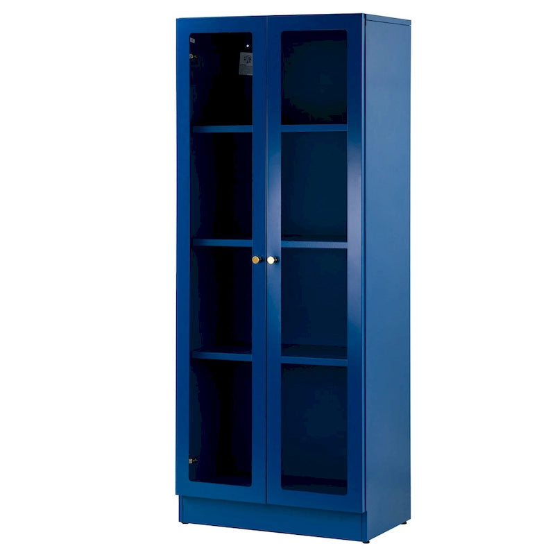 Mobiletto in metallo blu con ante alla francese da 59 pollici