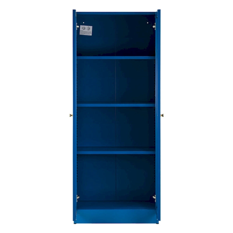 59-inch Blue French Door Metal Cabinet