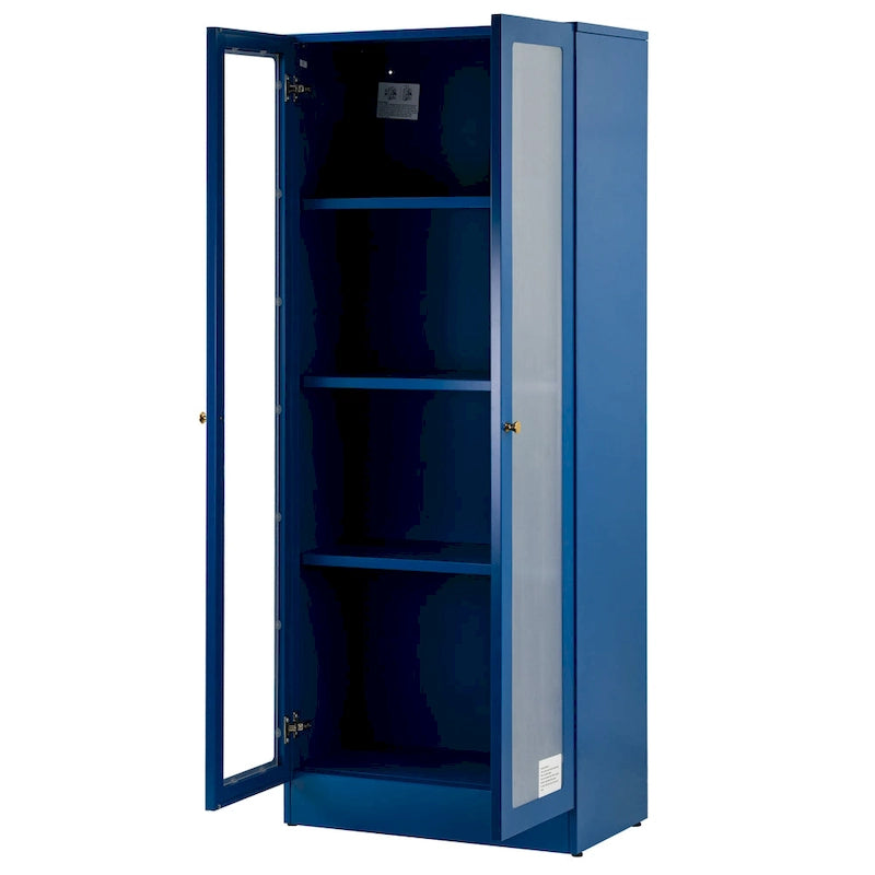 59-inch Blue French Door Metal Cabinet