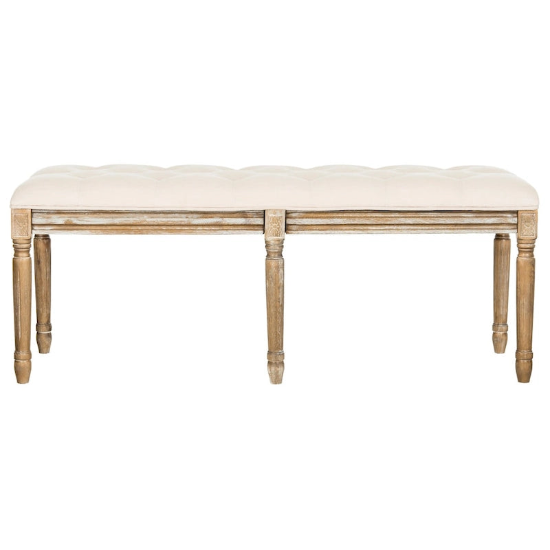 Tufted Wood Bench - 47.3" x 17.5" x 19"