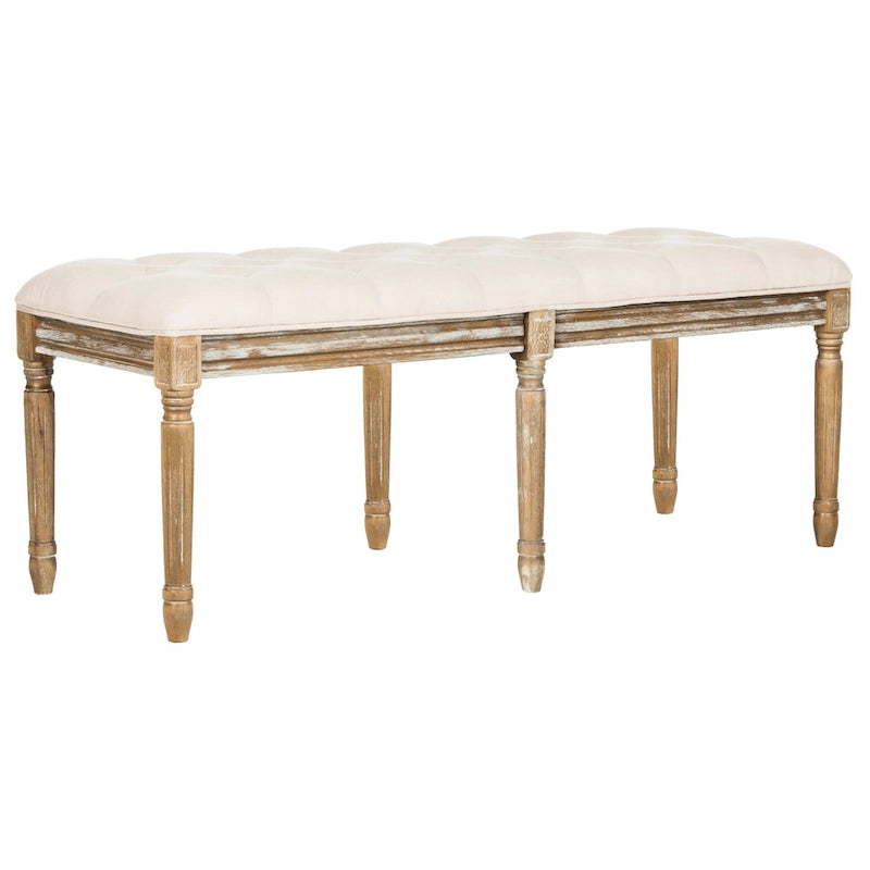 Panca in legno trapuntata - 47.3" x 17.5" x 19"
