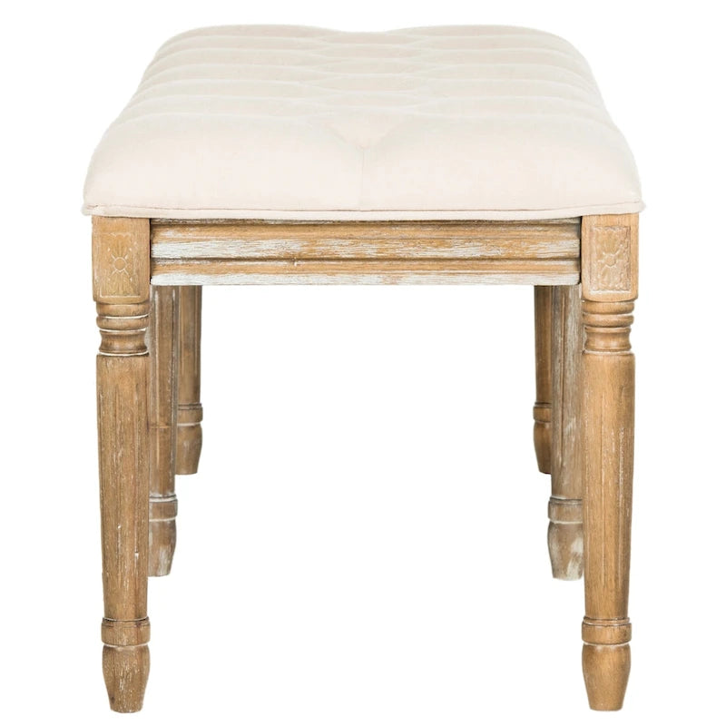 Panca in legno trapuntata - 47.3" x 17.5" x 19"