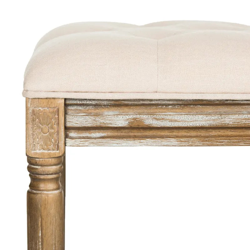 Panca in legno trapuntata - 47.3" x 17.5" x 19"