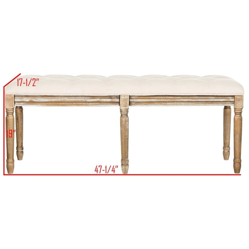 Panca in legno trapuntata - 47.3" x 17.5" x 19"
