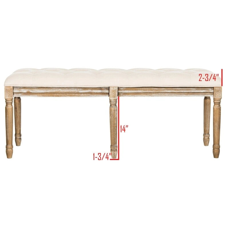 Panca in legno trapuntata - 47.3" x 17.5" x 19"