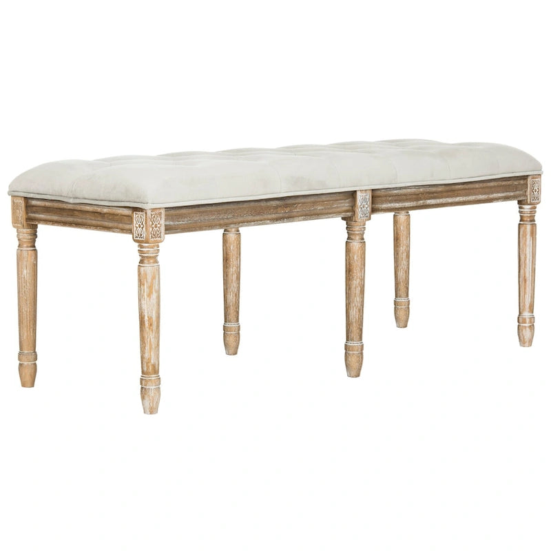 Panca in legno trapuntata - 47.3" x 17.5" x 19"
