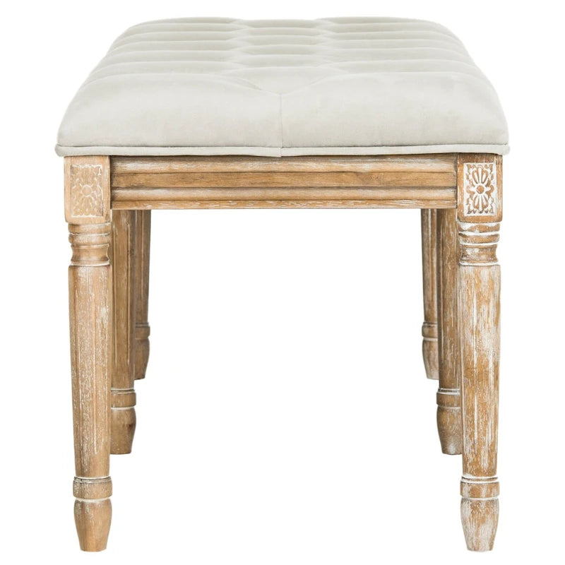 Panca in legno trapuntata - 47.3" x 17.5" x 19"