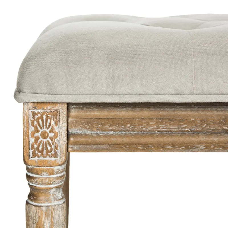 Panca in legno trapuntata - 47.3" x 17.5" x 19"