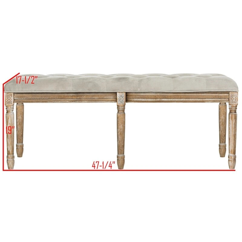 Panca in legno trapuntata - 47.3" x 17.5" x 19"