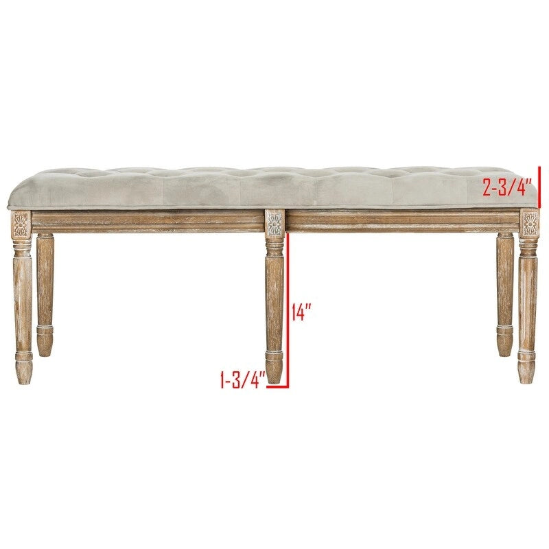Panca in legno trapuntata - 47.3" x 17.5" x 19"