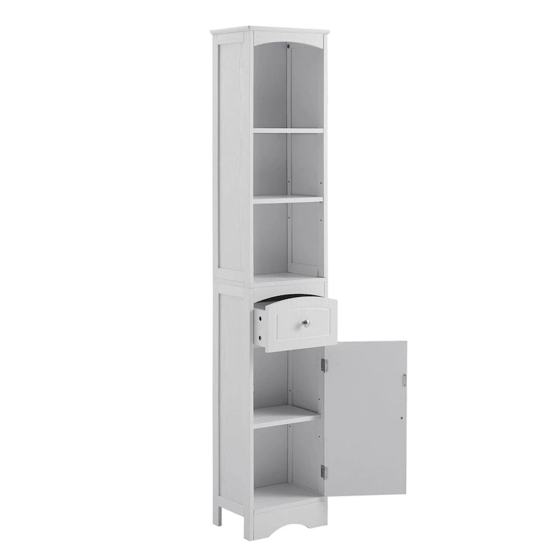 Tall Bathroom Cabinet with Storage, Drawer & Shelves