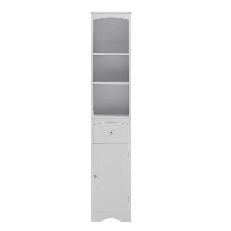 Tall Bathroom Cabinet with Storage, Drawer & Shelves
