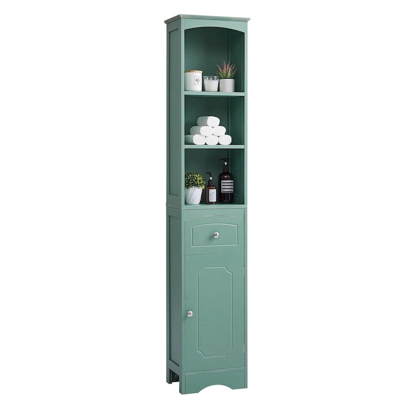 Tall Bathroom Cabinet with Storage, Drawer & Shelves
